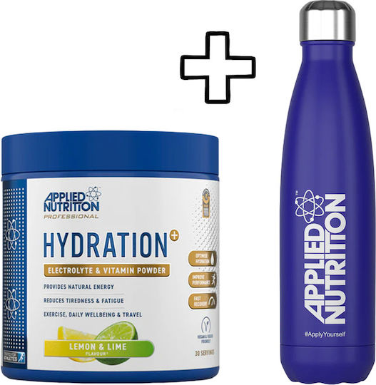 Applied Nutrition Stainless Steel Flask 500ml White & Applied Nutrition Hydration+ Complete Electrolyte & Vitamin Powder 240g Strawberry & Raspberry Custom Bundle