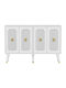 Sideboard Derasi Wooden White-gold 120x30x80cm