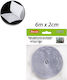 Bossram Self-Adhesive Hook & Loop Tape White 20mmx6m 1pcs