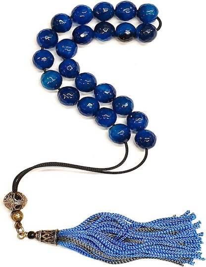 Roloi Komboloi Agate Worry Beads Blue 30cm