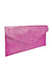 Leather Women's Clutch Fuchsia