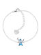 Kritsimis Παιδικό Βραχιόλι Αλυσίδα Lilo Stitch από Ασήμι με Καρδιά