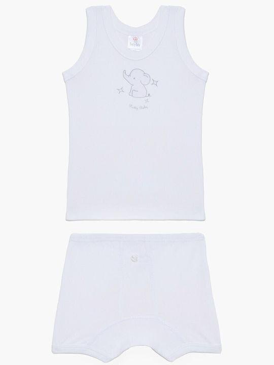 Pretty Baby Kids' Set Brief with Undershirt White 2pcs
