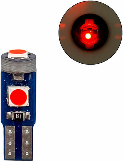 Λάμπα Αυτοκινήτου T5 LED Κόκκινο 12V 1.5W
