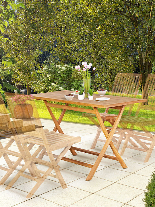 Outdoor Table from Teak Foldable 125x60x75cm