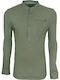 Langärmlig Leinen Hemd Khaki