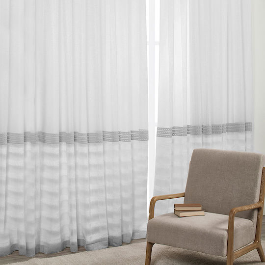 Whitegg Perdea cu Capse K0186 Gri 270x280cm