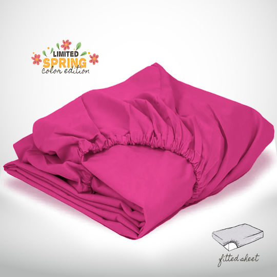 Isadore Lorraine Bettlaken Super-Doppel mit Gummiband 160x200+30cm. Limited Spring Fuchsia