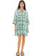 Pink Label Damen Mini Kaftan Strand Aqua