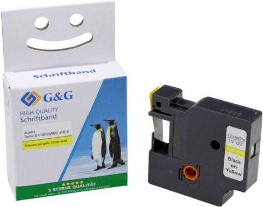 G&G Label Maker Tape 1m x 12mm Compatible with Dymo D1