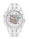 Swatch Swatch Γυναικείο Ρολόι 44mm Μπαταρίας με Λευκό Καουτσούκ Λουράκι