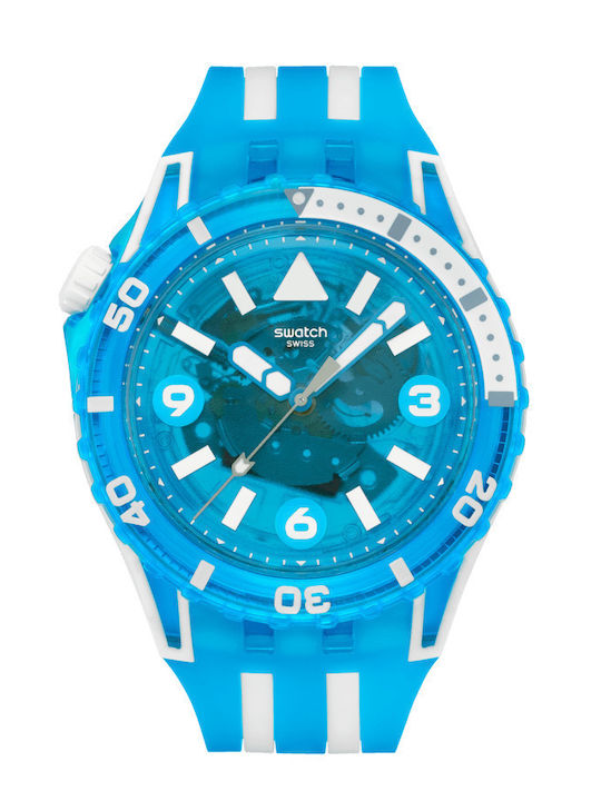 Swatch Damen Uhr mit Blau Kautschukarmband SSCU09S100 Skroutz