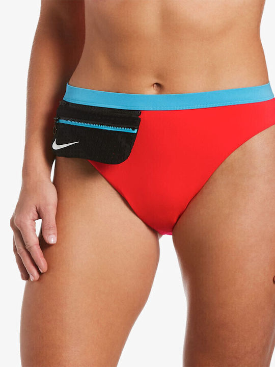 Nike Bikini Slip High Waist Red - Sky Blue