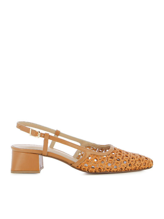 Leather Tabac Brown Low Heels
