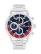 Tommy Hilfiger Rocky Men's Watch Chronograph Battery with Silver Metal Bracelet