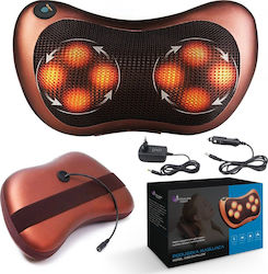Extralink Kopfkissen Massage Shiatsu für den Nacken, den Kopf, den Rücken, die Beine & den Körper mit Infrarotwärme Braun