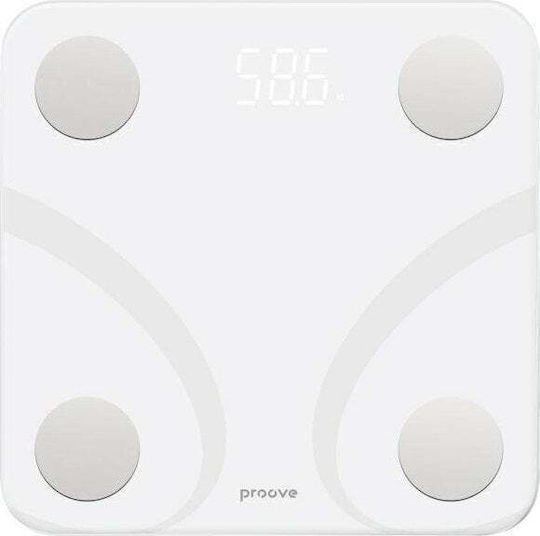 Proove Smart Badezimmerwaage 180kg mit Körperfettmessung & Bluetooth Weiße