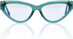 Blaulichtbrille Red Raven Serie IV Türkis Acetat Schmetterling 158380