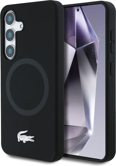 Lacoste Croc Logo Back Cover Σιλικόνης Ασημί (Galaxy S25)
