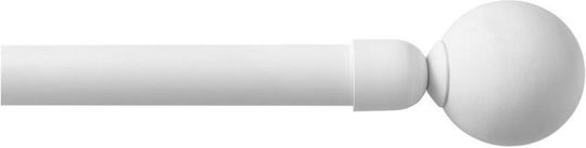 Atmosphera Μεταλλικό Κουρτινόξυλο Μονό Φ19mm 120εκ. Λευκό