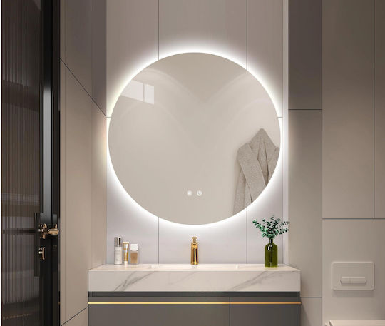 Martin Oglindă Rotundă De Baie Lumini LED 60x60cm Albă