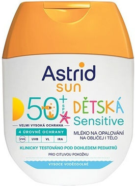 Astrid Sensitive SPF50 Αδιάβροχο Παιδικό Αντηλιακό Γαλάκτωμα για Πρόσωπο & Σώμα 60ml