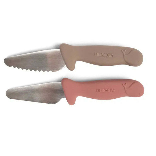 Set Anfängermesser Warmgrau & Rosa 2 Stk. Filibabba