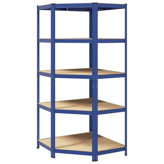 vidaXL Corner Dexion Shelf Galvanized 90x90x198cm with 5 Shelves Total Load Capacity 875kg
