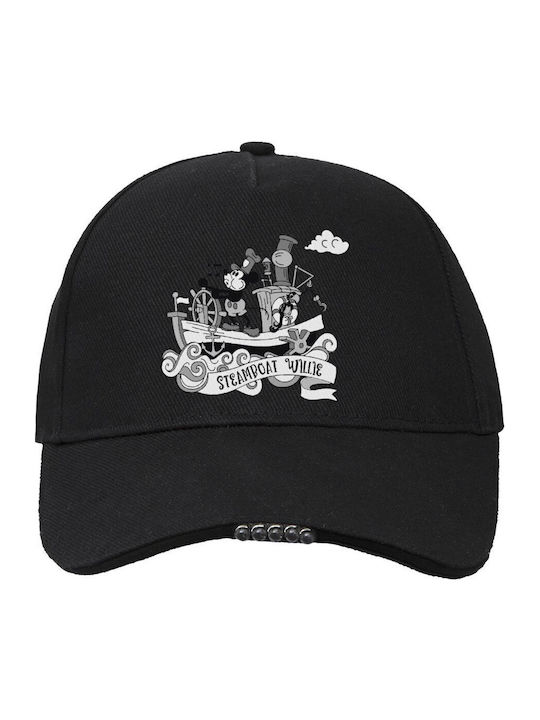Mickey Steamboat Καπέλο Εργασίας & Δραστηριοτήτων Led Φως Ιδανικό Νύχτα & Χαμηλό Φωτισμό 100% Βαμβακερο Ενηλικων Unisex