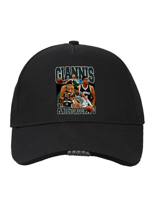 Giannis Antetokounmpo Καπέλο Εργασίας & Δραστηριοτήτων Led Φως Ιδανικό Νύχτα & Χαμηλό Φωτισμό 100% Βαμβακερο Ενηλικων Unisex