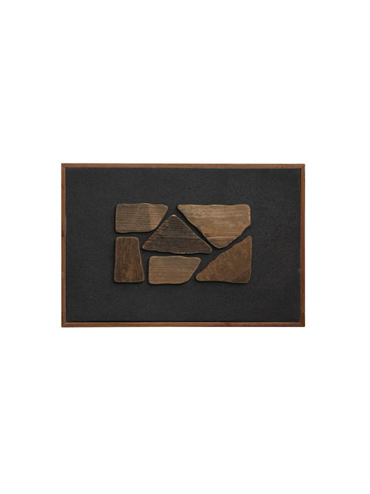 Recycled Wood Painting Black Background 60x40x3.5
