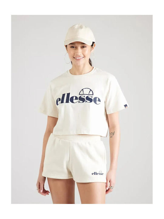 Ellesse Silo Γυναικείο Crop T-shirt Εκρού