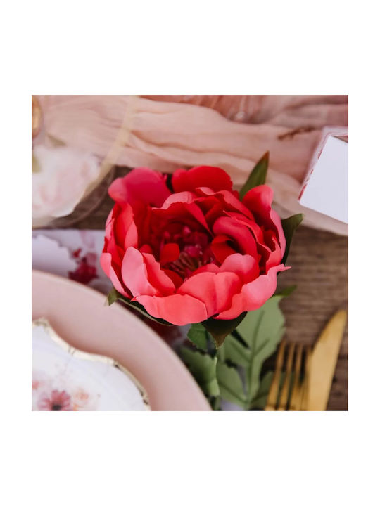 Beauty Home Decorative Peony Branch Fuchsia Green 56x10cm