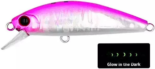 Soul Lures Minnow 50s Artificial Bait Minnow Fluorescent No4 5cm/6gr #4 Pink Glow