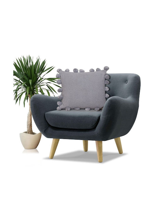 Liolios Home Sofa Cushion 100% Cotton Lt Grey 50x50cm