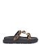 Women's Flat Sandals in Black Color