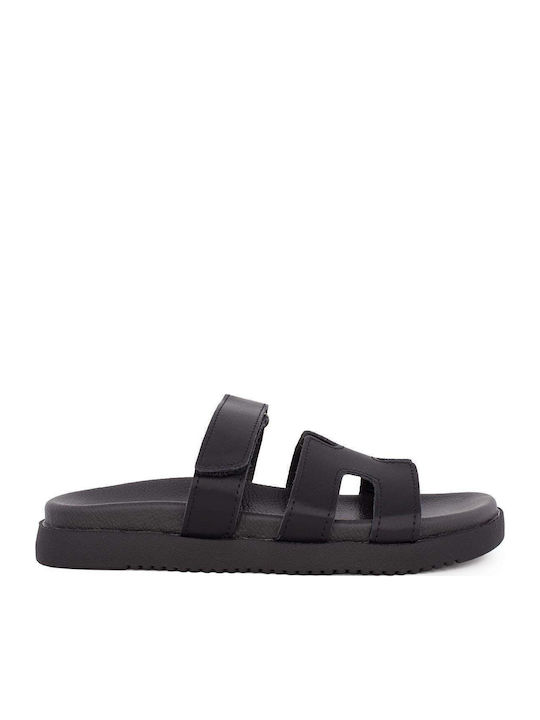Seven Sandale Casual Damă Din Piele Negre