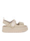 Women's Flat Sandals Flatforms in Beige Color