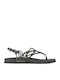 Women's Flat Sandals in Black Color