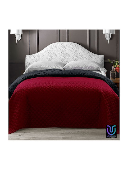 Isadore Lorraine Ultrasonic Coverlet Queen Size Bordeaux-black 220x240cm
