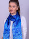 Kalfas Luxury Silk Γυναικείο Μεταξωτό Φουλάρι Μπλε