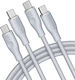 Voltme Braided USB 2.0 USB-C Cable Male USB-C 100W PD Gray 1.8m C2064