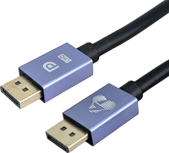Powertech Cable DisplayPort male - DisplayPort male 2m Μαύρο (CAB-DP073)