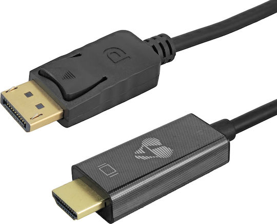 Powertech Cable DisplayPort male - HDMI male 2m Μαύρο (CAB-H188)