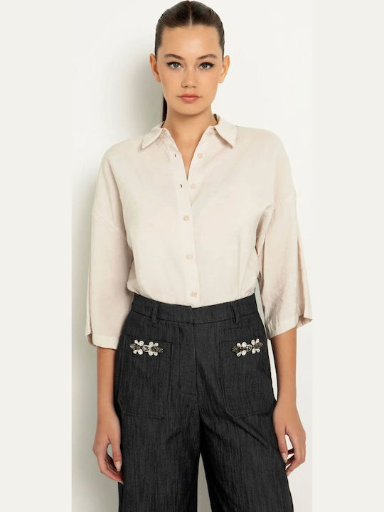 Women's Long Sleeve Shirt Beige