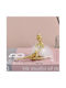 Figurină Decorativă Balerină Metalică Aurie cu Pene Roz Dimensiuni 5x8x12cm Tr-156