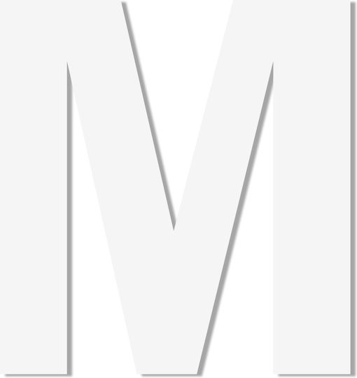 Letter "m" White Sticker 75mm Plastic Darvin One Two Three Done