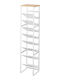 Yamazaki Free Standing Metallic Wine Cabinet for 8 Bottles White 20x19.3x88.5cm