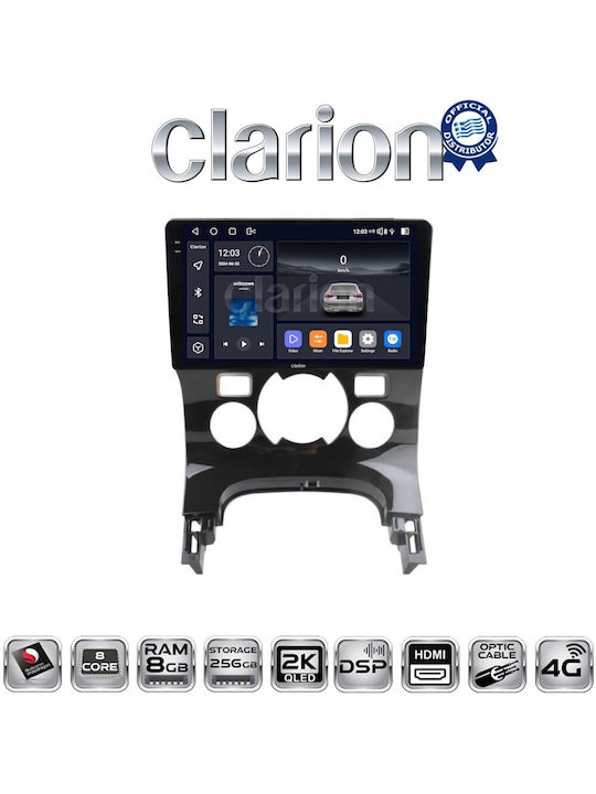 Clarion Car Audio System for Peugeot 206 / 3008 2016 (Bluetooth/USB/WiFi/GPS/Apple-Carplay/Android-Auto) with Touch Screen 9"