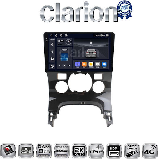 Clarion Car Audio System for Peugeot 206 / 3008 2016 (Bluetooth/USB/WiFi/GPS/Apple-Carplay/Android-Auto) with Touch Screen 9"